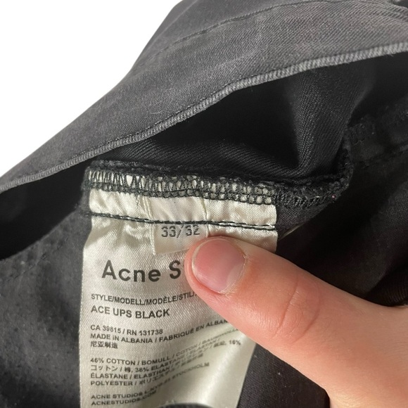 Acne Studios Ace Ups Black Slim Straight Jeans Men’s 33x32 - Picture 9 of 9